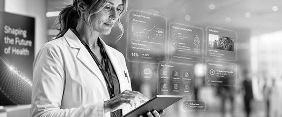Smartphone con applicazione medica interattiva per healthcare professionals HCP